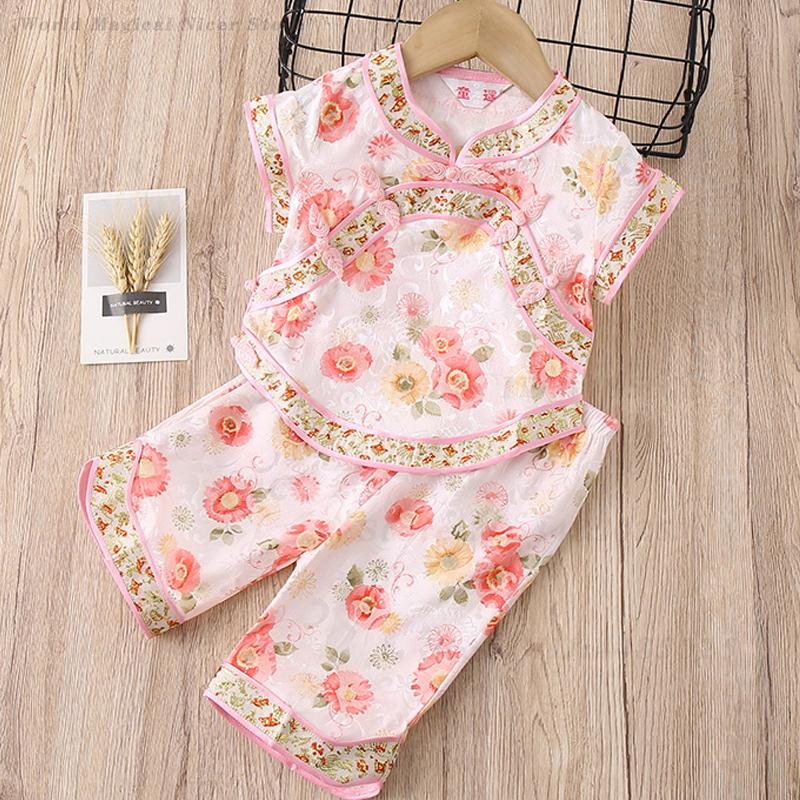 Summer Clothing Baby Girl - Baby Mädchen Tang-Anzug Sommer Bedruckte Traditionelle