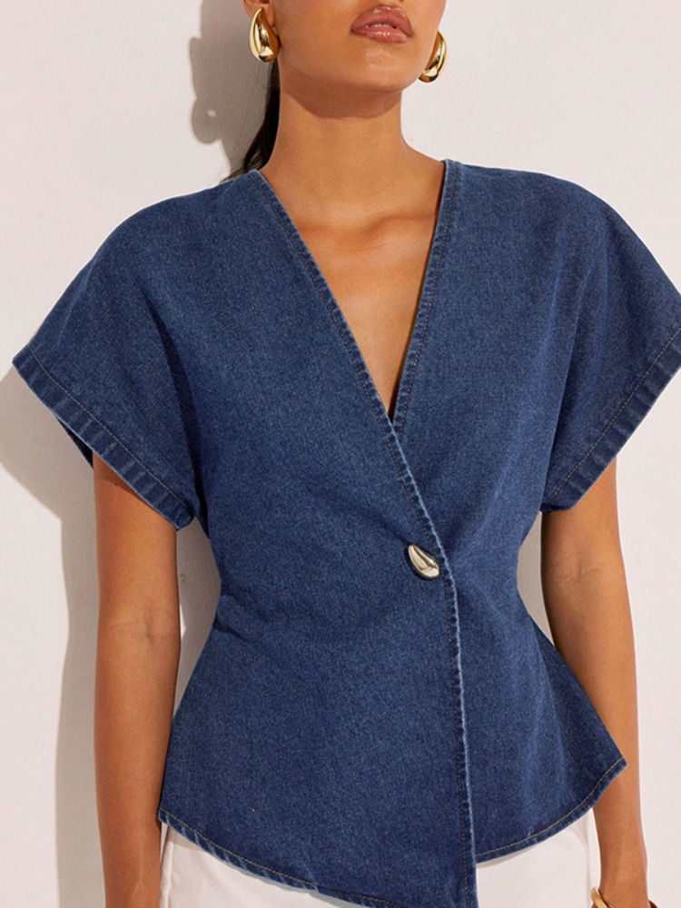 2026 Damen Dunkelblaue Jeansbl – Summer Clothing Wraps Bewertung und Preis